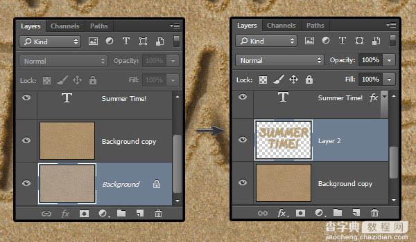 PS利用画笔描边及图层样式制作逼真的创意沙滩划痕字32
