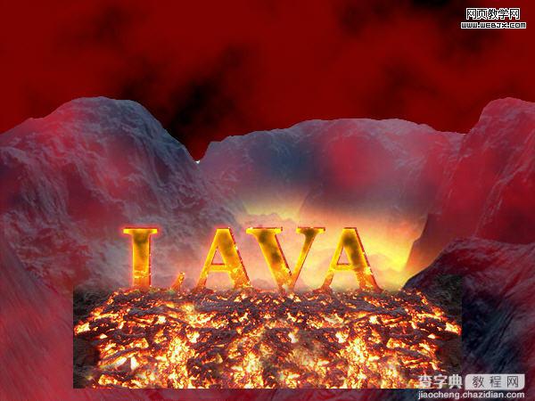 Photoshop 逼真的火山岩浆字效果22