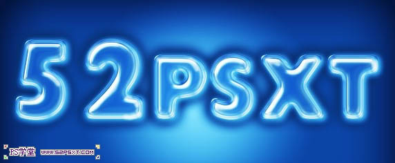 Photoshop设计制作出梦幻的蓝色高光水晶文字特效23