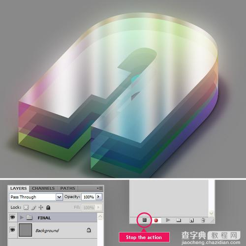 Photoshop设计制作七彩缤纷多层水晶立体字教程23
