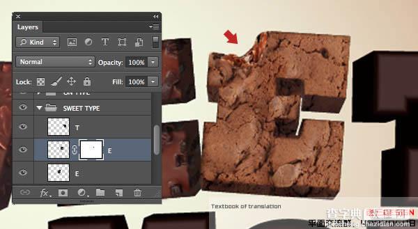 Photoshop设计制作出逼真的巧克力糖果立体字49