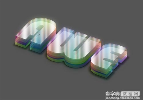 Photoshop设计制作七彩缤纷多层水晶立体字教程26