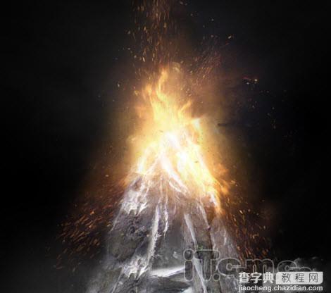 photoshop合成非常震撼的火山喷发字17