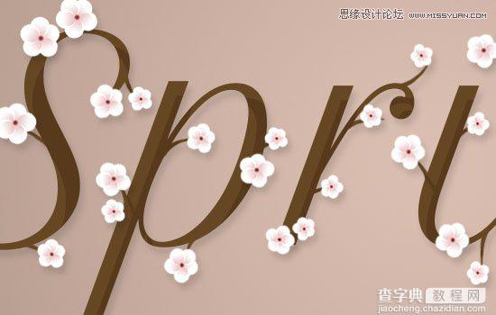 七夕将至 Photoshop设计清新淡雅的樱花效果字体31