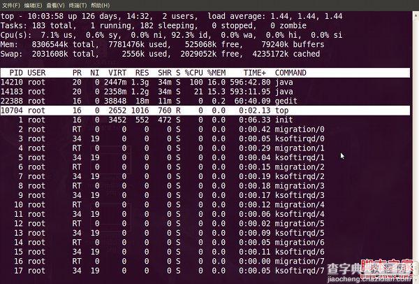 Linux top命令的用法详细详解4