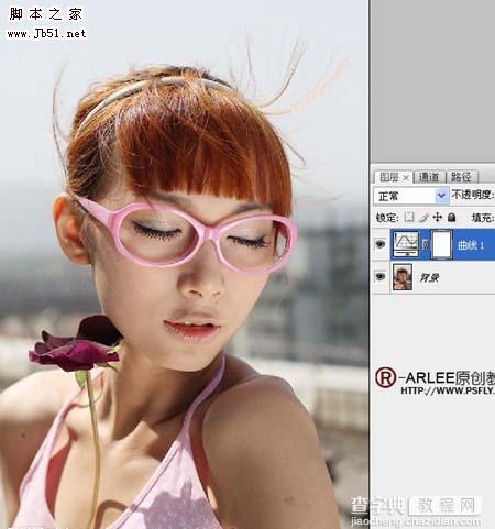 Photoshop 人物甜美的淡紫色4