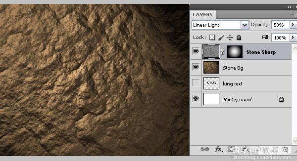 PS用滤镜及图层样式制作超酷的褐色纹理浮雕岩石字22