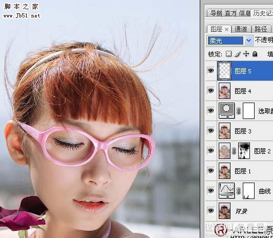 Photoshop 人物甜美的淡紫色14