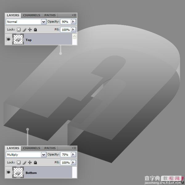 Photoshop 立体效果的漂亮的彩色水晶字10