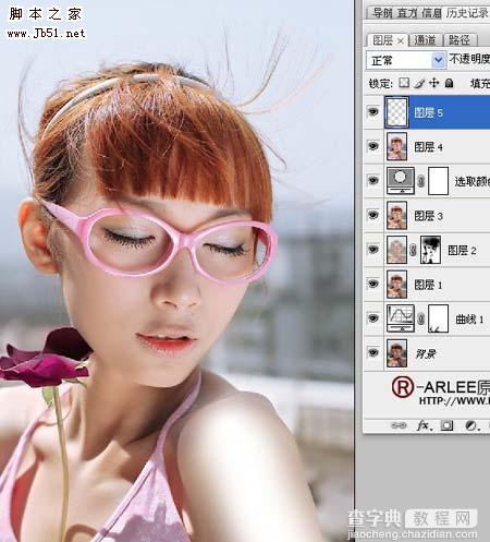 Photoshop 人物甜美的淡紫色13