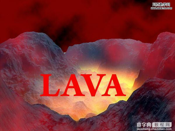 Photoshop 逼真的火山岩浆字效果10