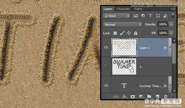 Photoshop制作逼真的在沙滩写字的效果教程27