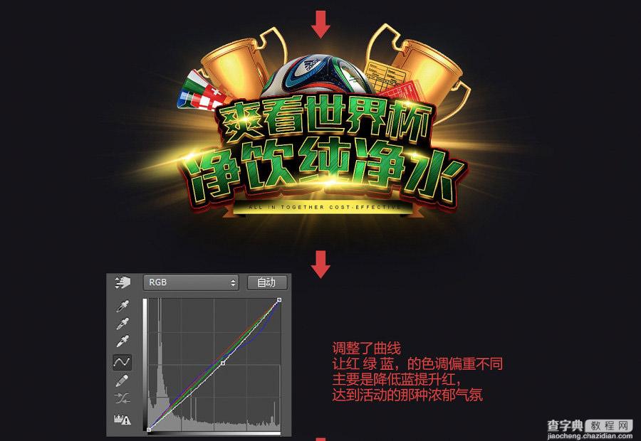 PS制作冲击力极强的世界杯横幅文字效果27