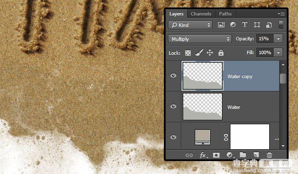 PS利用画笔描边及图层样式制作逼真的创意沙滩划痕字63