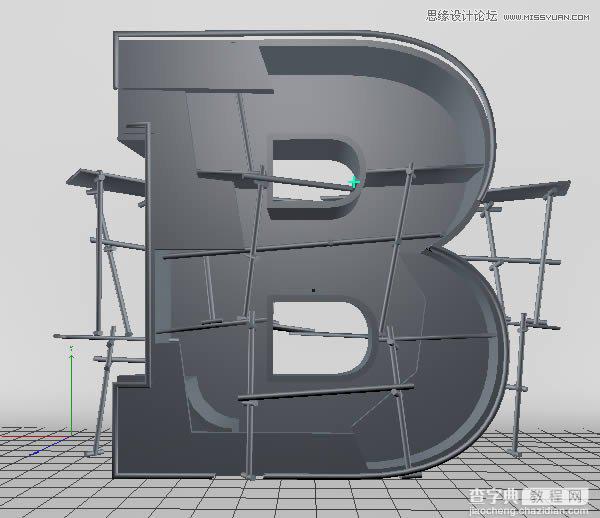 Photoshop结合C4D制作三维立体艺术字母B42