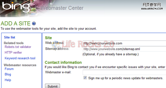 微软Bing搜索引擎 网站提交2