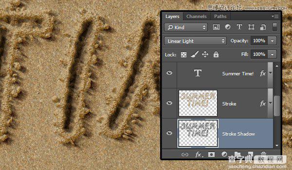 Photoshop制作逼真的在沙滩写字的效果教程43