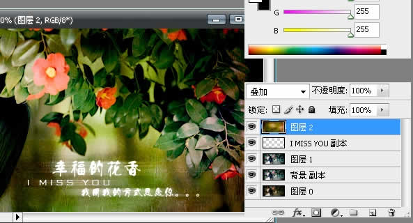 Photoshop制作幸福的花香特效签名图6