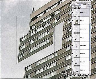 Photoshop 楼房拆分成方块效果19