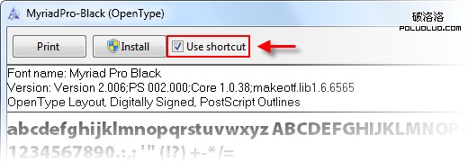 Windows7使用快捷方式安装字体给C盘节约空间3