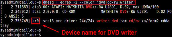Linux下检测DVD刻录机的设备名及写入速度的几种方法2