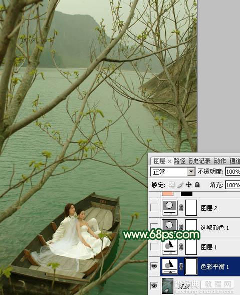 Photoshop制作灿烂的春季绿色婚片5