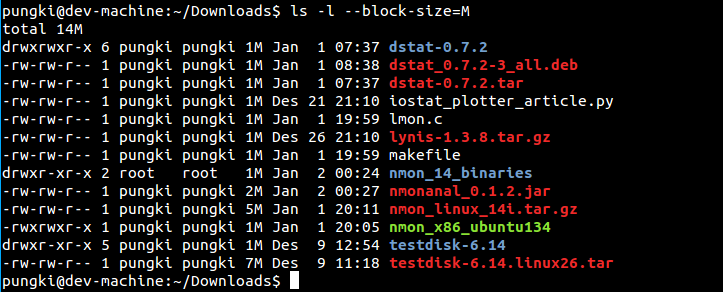 linux ls命令的20个实用范例7