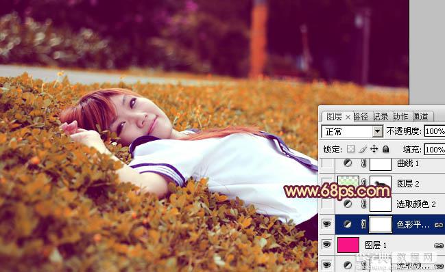 Photoshop为草地人物图片增加柔和暖色调效果实现方法11