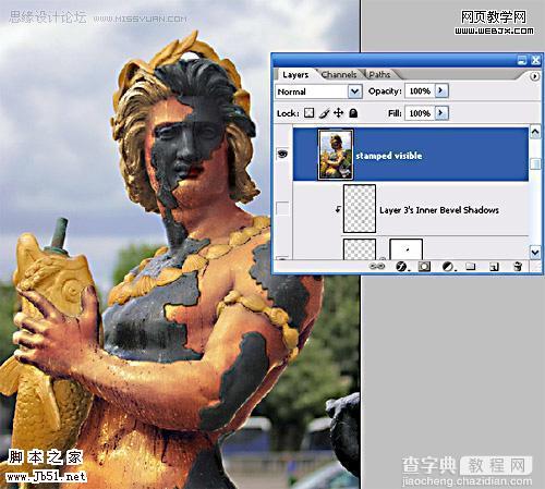 Photoshop 雕像打造仿真人效果16