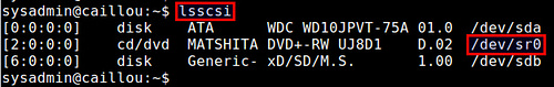 如何使用Linux命令行检测DVD刻录机的名字和读写速度3