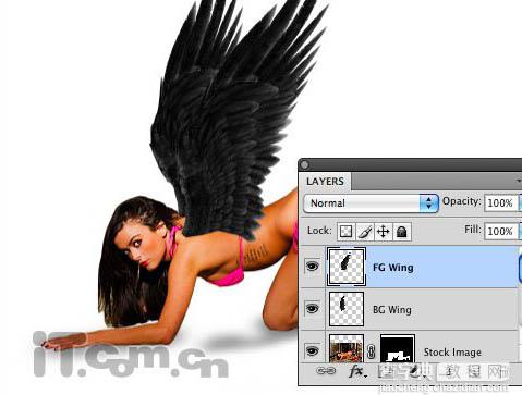 Photoshop制作超酷的黑翼天使12