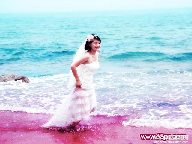 Photoshop调色教程:海景婚纱的美丽2
