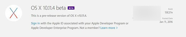 苹果OS X 10.11.4 El Capitan Beta1发布:完善性能为主1