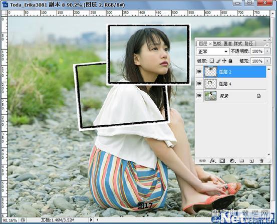 Photoshop CS3教程:美女照片艺术拼图效果18