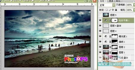 Photoshop增强海景照片的光感及清晰度调色教程9