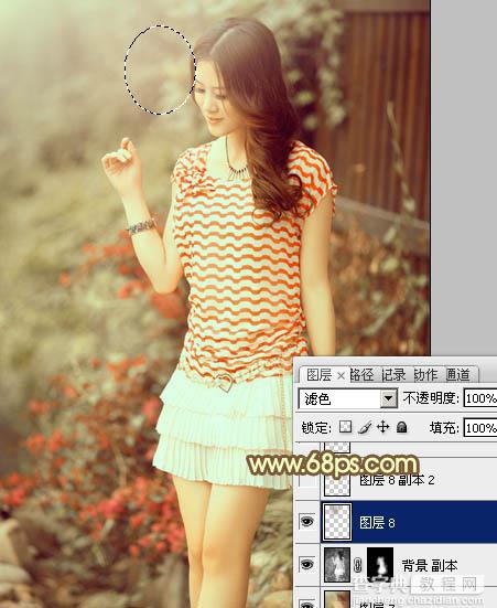 Photoshop将夏季美女图片增加上柔美的黄褐色26
