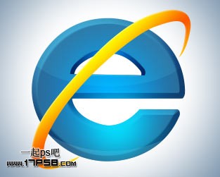 用photoshop将打造出3D立体质感IE图标效果17