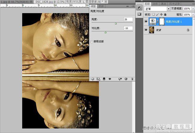 Photoshop将银白色广告人物头像调制出流行的金色质感肤色效果14