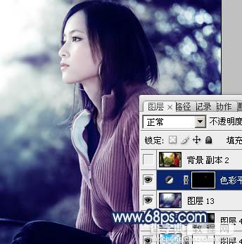 Photoshop制作古典暗青色外景人物图片教程25