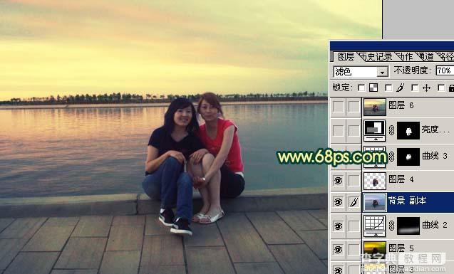 Photoshop 调出偏暗外景照片流行的暖色调18