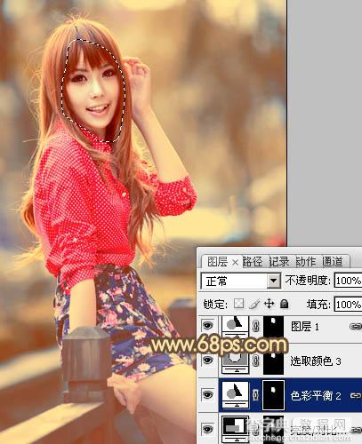 Photoshop制作柔和的暖调红褐色外景美女图片20