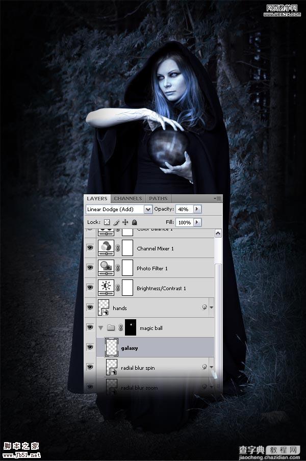 photoshop 详细制作手拿神秘魔法球的女巫师18