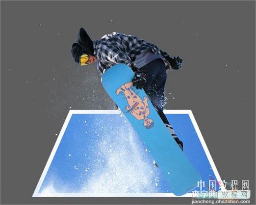 创意：PS教程之飞出相片的滑雪运动员17