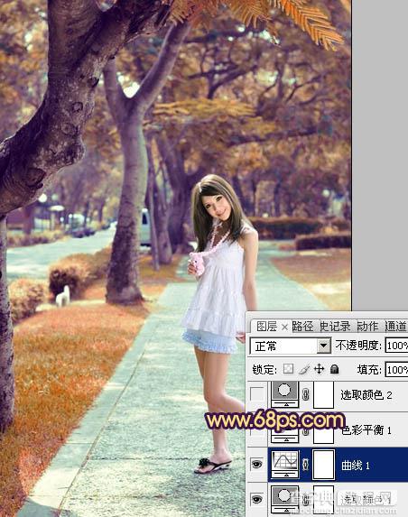 Photoshop将美女生活照片打造出唯美的橙红色效果14