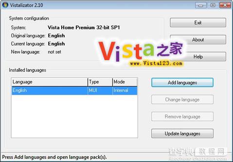 英文版Vista Home Premium/Basic转成简体中文版的方法1