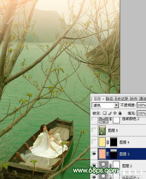 Photoshop制作灿烂的春季绿色婚片11