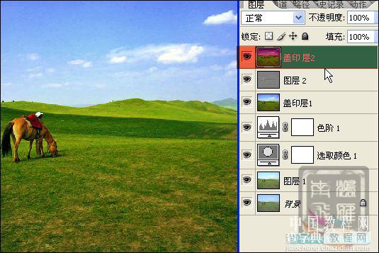 Photoshop 制作高清的草原风景图片23