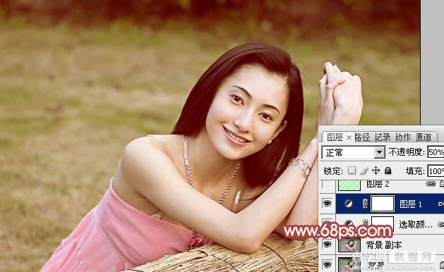 Photoshop将美女图片打造出甜美的春季粉红色9