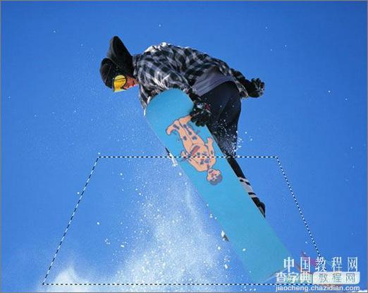 创意：PS教程之飞出相片的滑雪运动员12