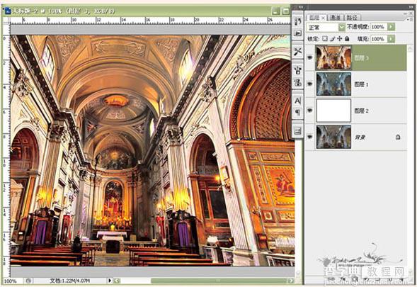 Photoshop调色教程:金碧辉煌的建筑物11